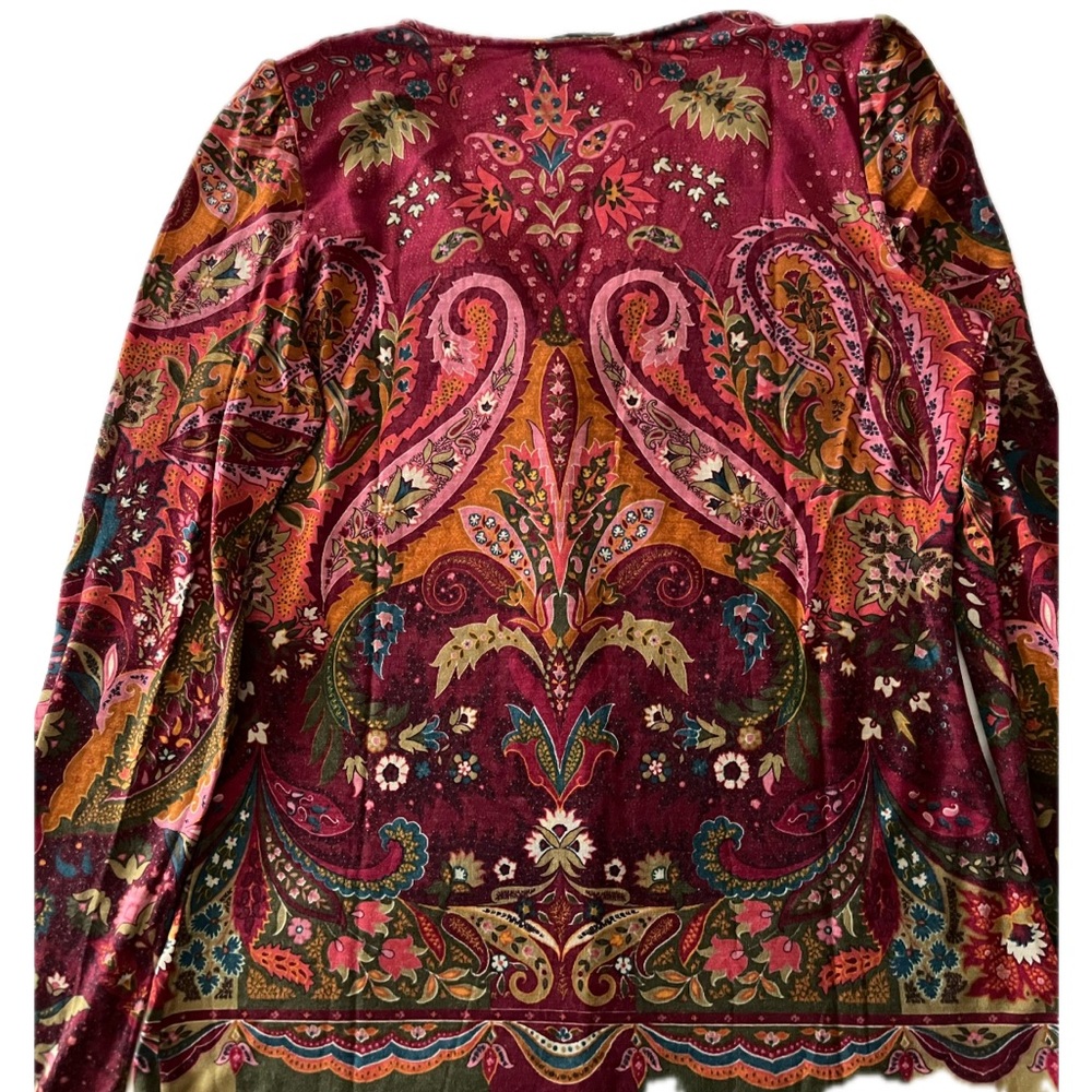 ETRO Bohemian Paisley Long Sleeve Top Sz 6, IT 42 - Picture 3 of 6